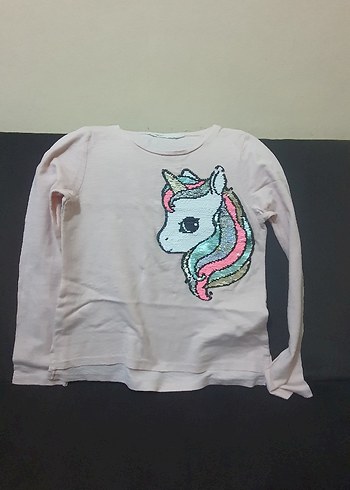 Kızlar İçin Parlak Baskılı Uzun Kollu Tişört - Görsel 4