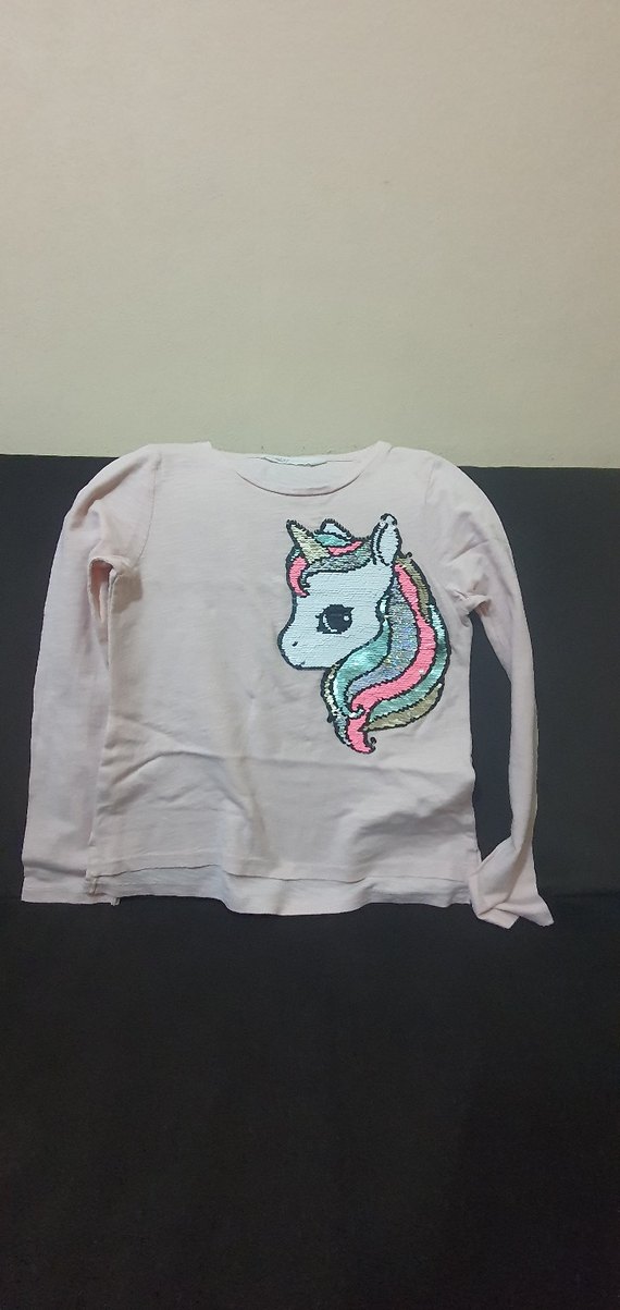 Kızlar İçin Parlak Baskılı Uzun Kollu Tişört - Görsel 4