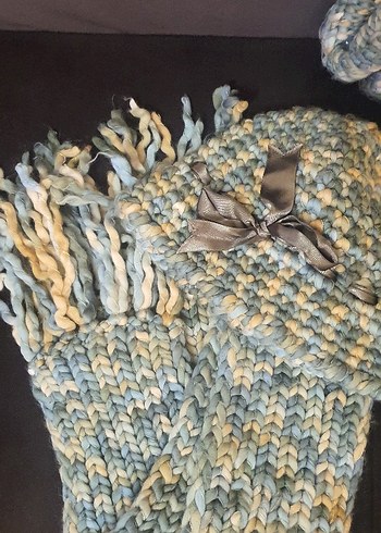 Vintage atkı- bere-çanta takımı - Görsel 5