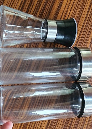 Paslanmaz Kapaklı Cam Baharatlık Seti - Görsel 5