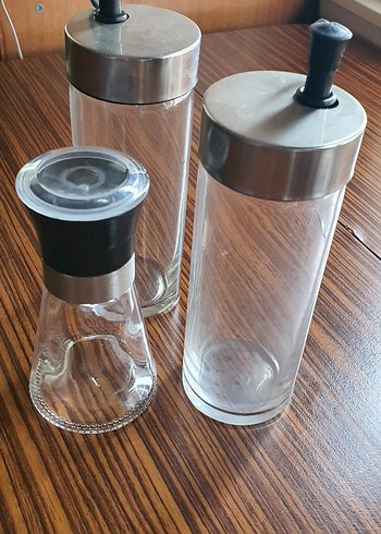 Paslanmaz Kapaklı Cam Baharatlık Seti - Görsel 2