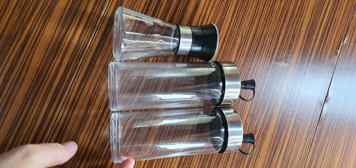 Paslanmaz Kapaklı Cam Baharatlık Seti - Görsel 5