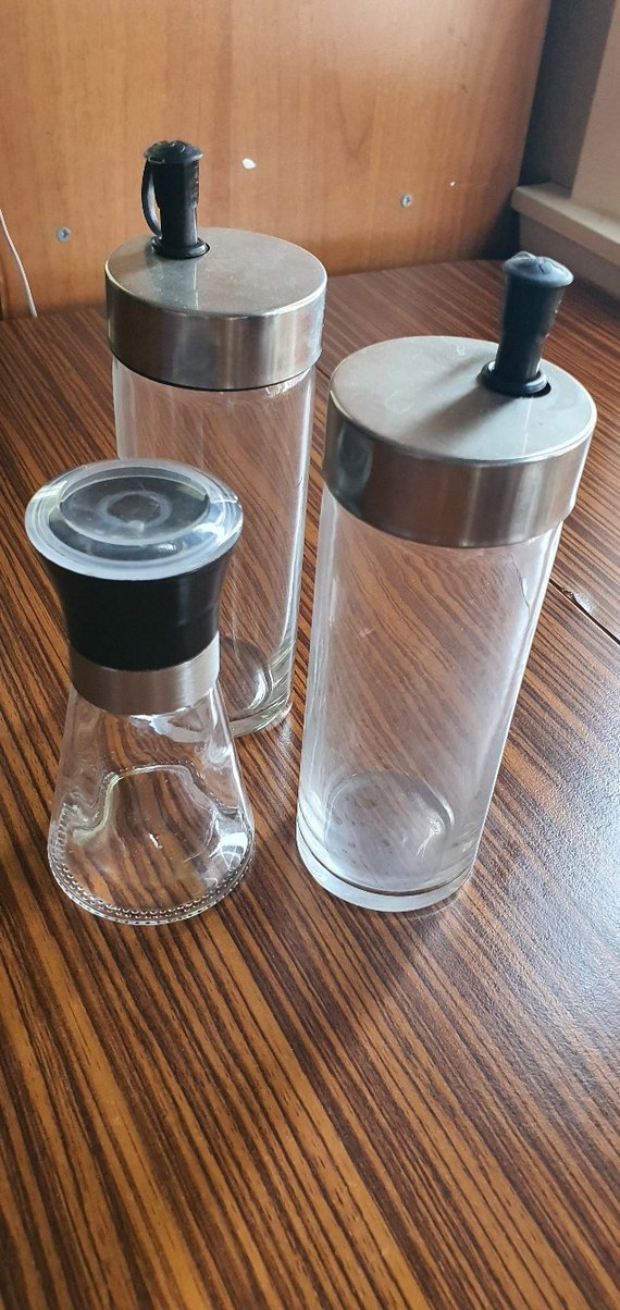 Paslanmaz Kapaklı Cam Baharatlık Seti - Görsel 2