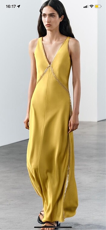 Zara saten elbise