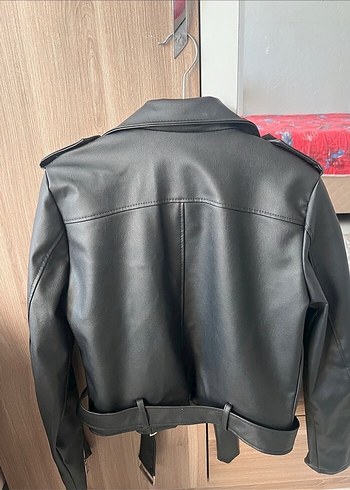 Derimod Kadın Siyah Deri Biker Ceket