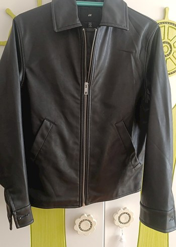Siyah Deri Kadın Biker Ceket