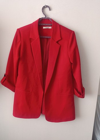 Düğmeli Kırmızı Kadın Blazer Ceket