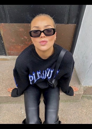 Şeffaf mavi Kadın Güneş Gözlüğü - Görsel 2