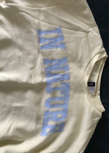 Yağ Sarısı Baskılı Uzun Kollu Kadın Sweatshirt - Görsel 2