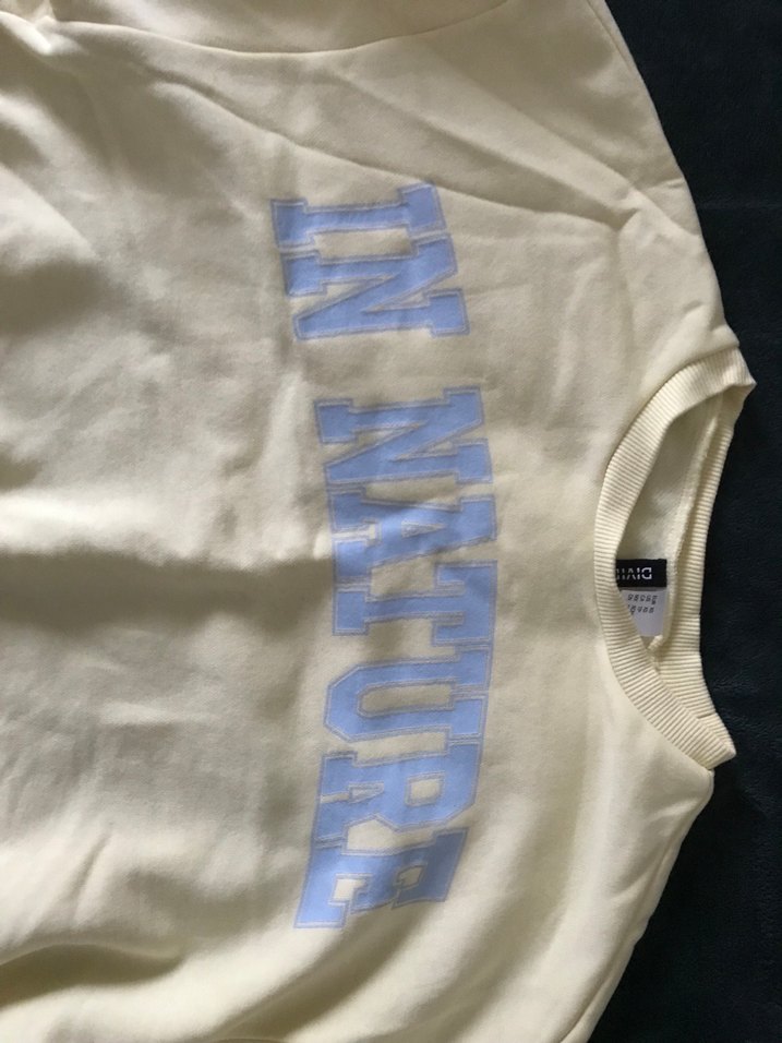 Yağ Sarısı Baskılı Uzun Kollu Kadın Sweatshirt - Görsel 2