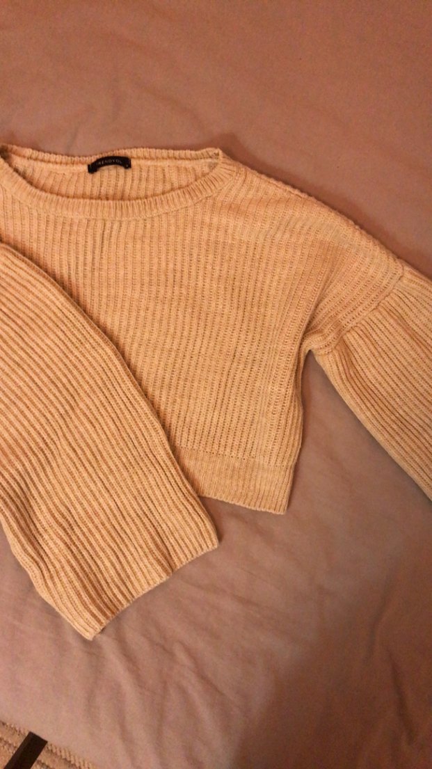 Bej Kadın Örgü Triko Kazak - Görsel 2