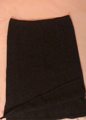 Kadın Koyu Gri Triko Etek - Görsel 2