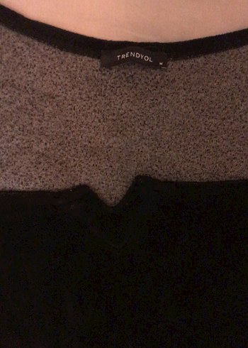 Siyah Süet V Yakalı Body - Görsel 2