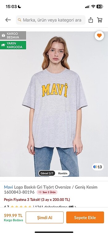 Mavi t-shirt