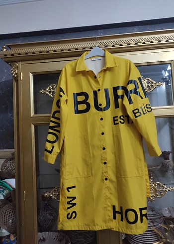 Sarı Baskılı Düğmeli Uzun Kollu Gömlek - Görsel 8