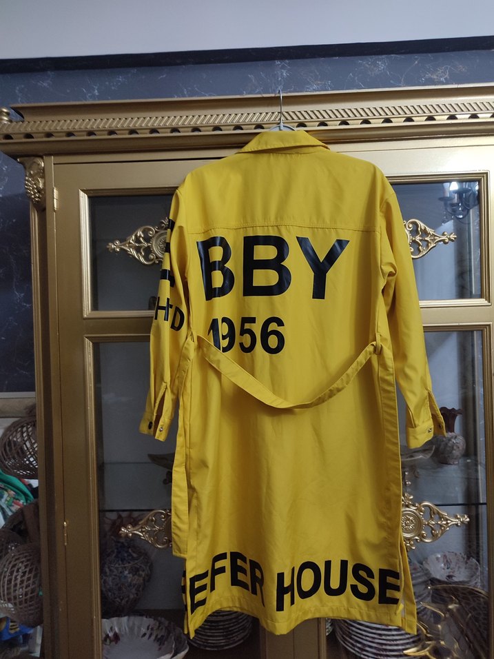 Sarı Baskılı Düğmeli Uzun Kollu Gömlek - Görsel 4