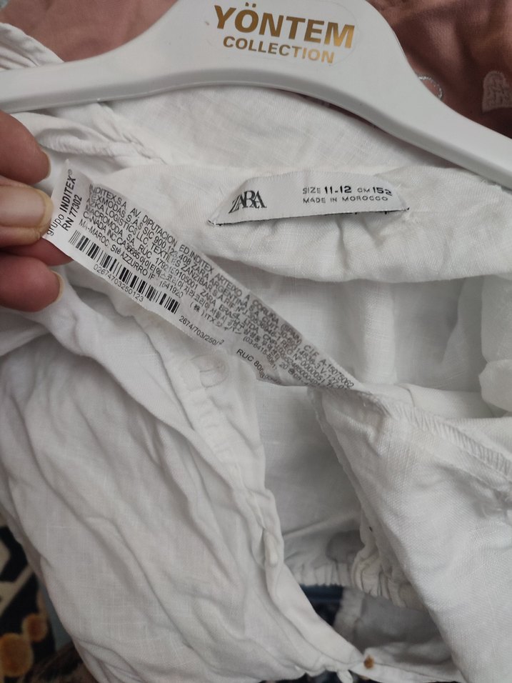 Kız Çocuk Beyaz Keten Uzun Kollu Bolero - Görsel 4