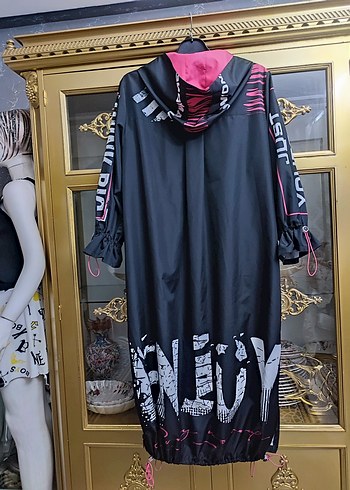 Siyah Uzun Fermuarlı Kadın Yağmurluk - Görsel 7