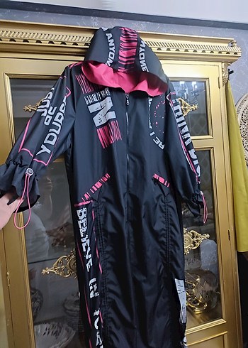 Siyah Uzun Fermuarlı Kadın Yağmurluk - Görsel 11