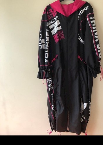 Siyah Uzun Fermuarlı Kadın Yağmurluk - Görsel 13