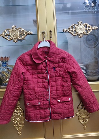 Bordo Düğmeli çocuk mont - Görsel 6