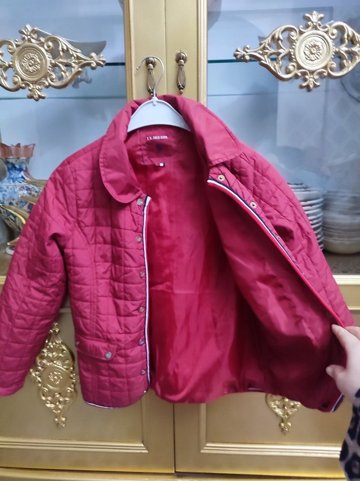 Bordo Düğmeli çocuk mont - Görsel 2