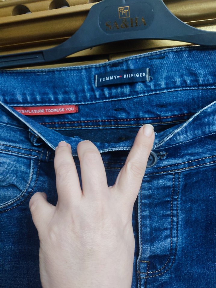 Düğmeli Mavi Erkek Denim Pantolon - Görsel 5