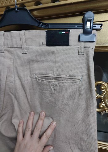 Bej Keten Erkek Klasik Pantolon - Görsel 2