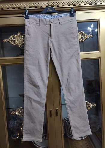 Bej Keten Erkek Klasik Pantolon - Görsel 6