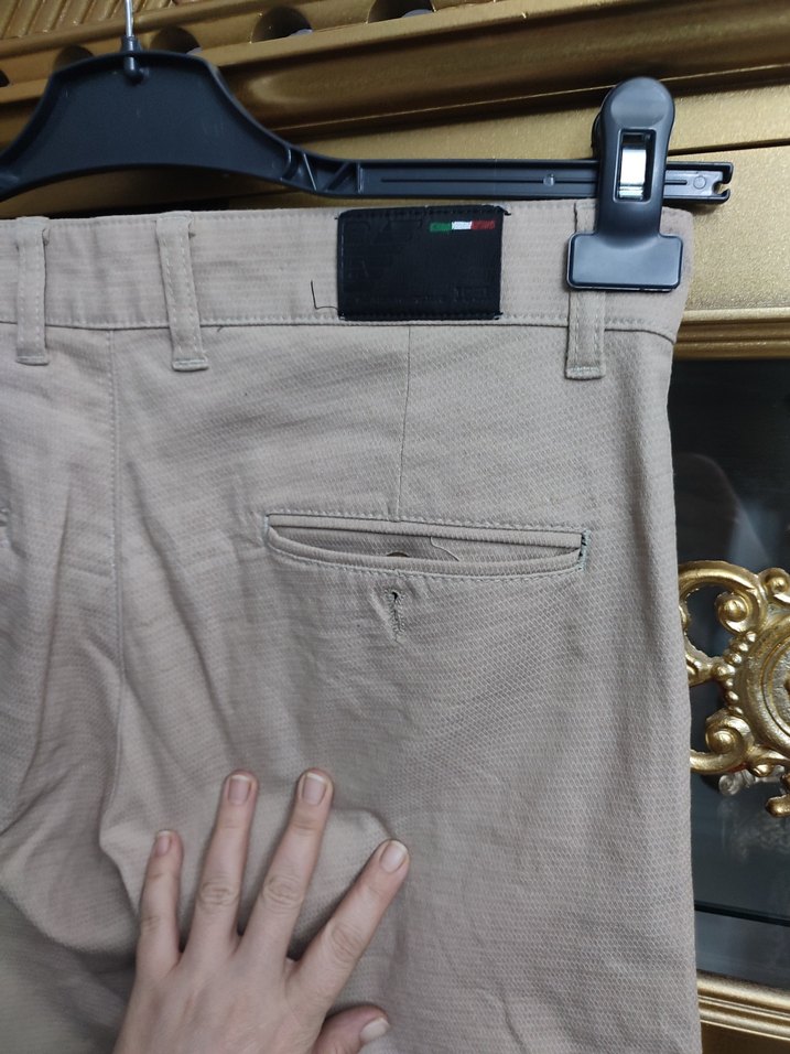 Bej Keten Erkek Klasik Pantolon - Görsel 2