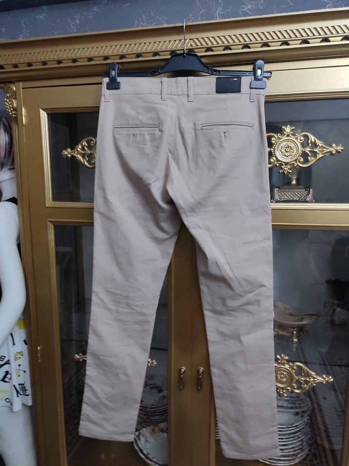 Bej Keten Erkek Klasik Pantolon - Görsel 5
