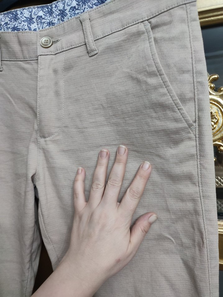 Bej Keten Erkek Klasik Pantolon - Görsel 3