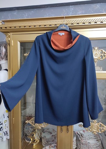 Uzun Kollu Drapeli Kadın Bluz - Görsel 4