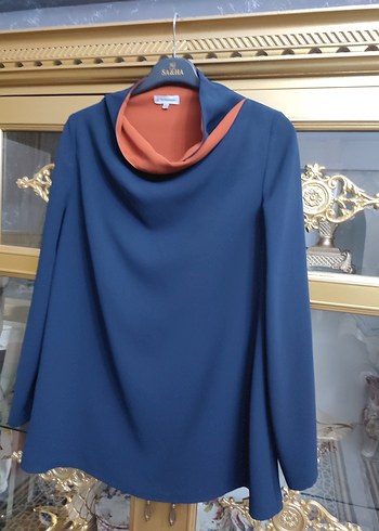 Uzun Kollu Drapeli Kadın Bluz - Görsel 2