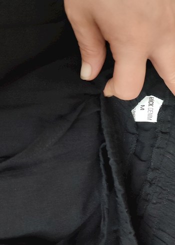 Siyah Kadın Keten Salaş Pantolon - Görsel 4