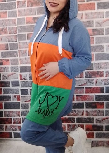 Renkli Kapüşonlu eşofman takımı - Görsel 6