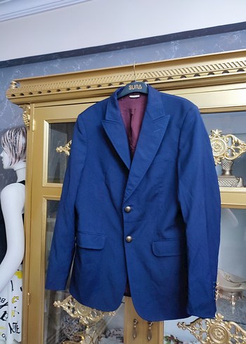 Erkek Koyu Mavi Düğmeli Regular Fit Takım Ceket - Görsel 3