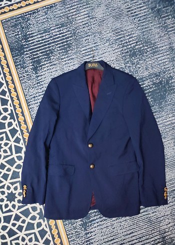 Erkek Koyu Mavi Düğmeli Regular Fit Takım Ceket - Görsel 2