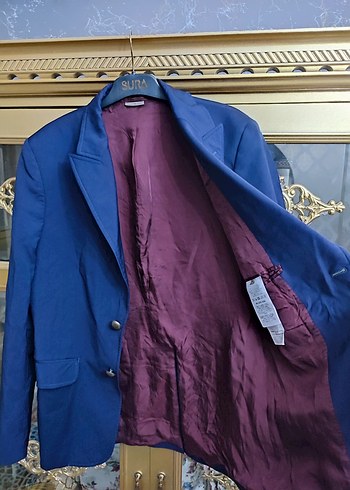 Erkek Koyu Mavi Düğmeli Regular Fit Takım Ceket - Görsel 6