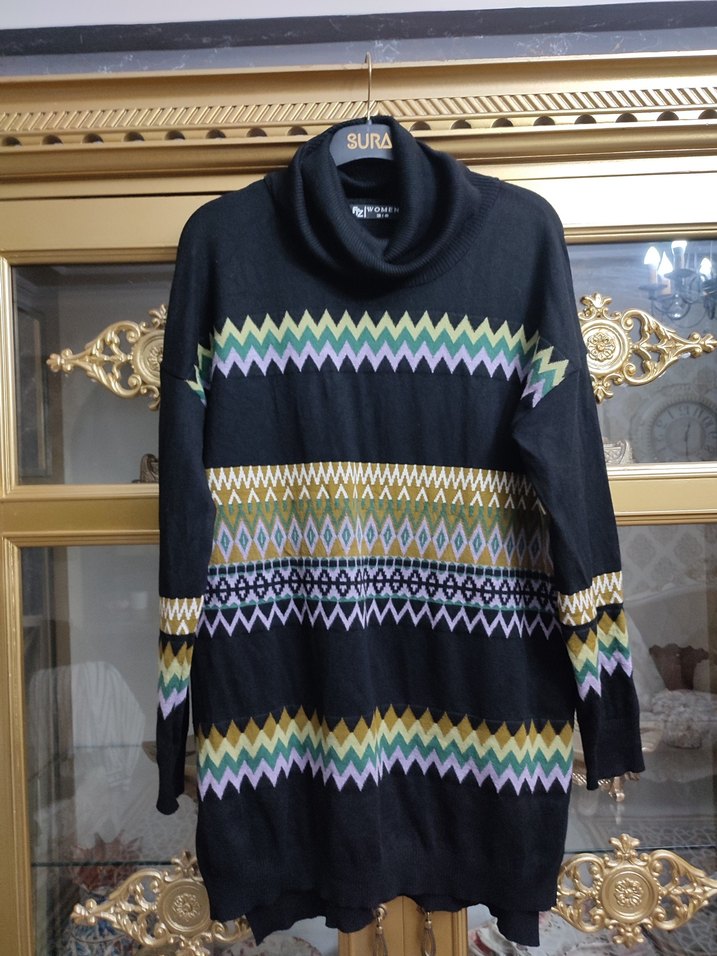 Bohem Tarz Uzun Kollu Balıkçı Yaka Kazak - Görsel 2