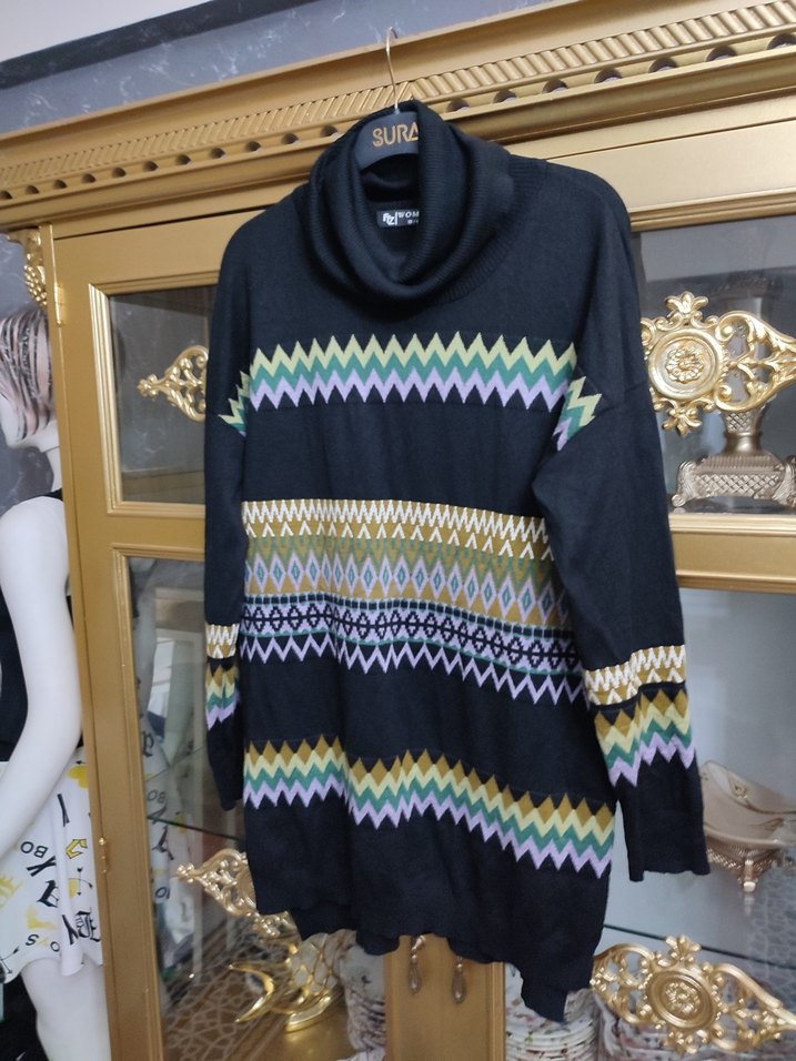 Bohem Tarz Uzun Kollu Balıkçı Yaka Kazak - Görsel 5