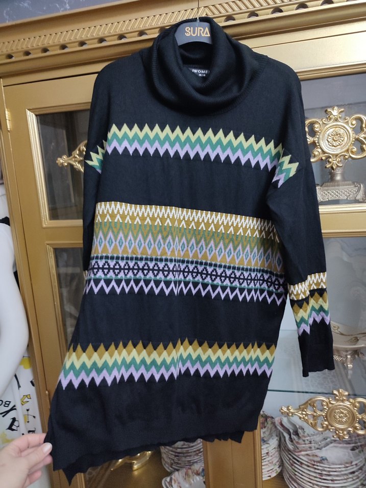 Bohem Tarz Uzun Kollu Balıkçı Yaka Kazak - Görsel 4