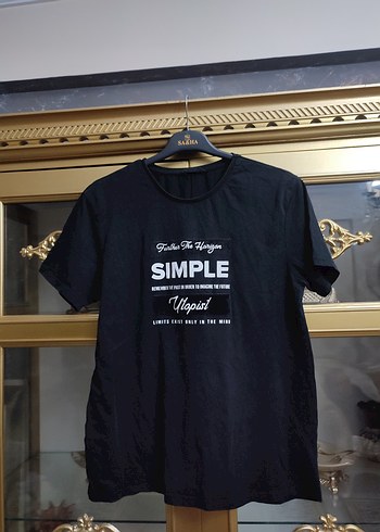 Siyah Minimalist Erkek Tişört - Görsel 4