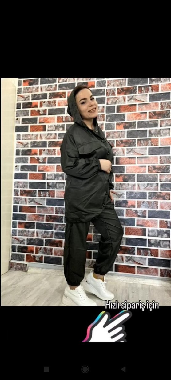 Kadın Siyah Deri Kamuflaj Tulum - Görsel 5