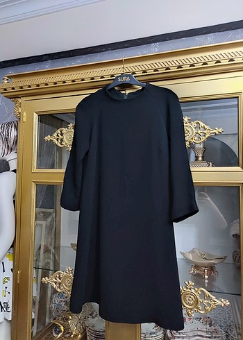 Siyah Drapeli Uzun Kollu Kadın Tunik - Görsel 2