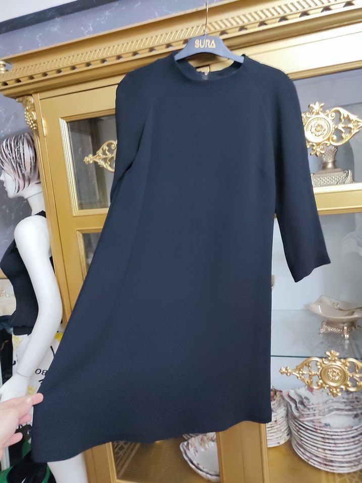 Siyah Drapeli Uzun Kollu Kadın Tunik - Görsel 3