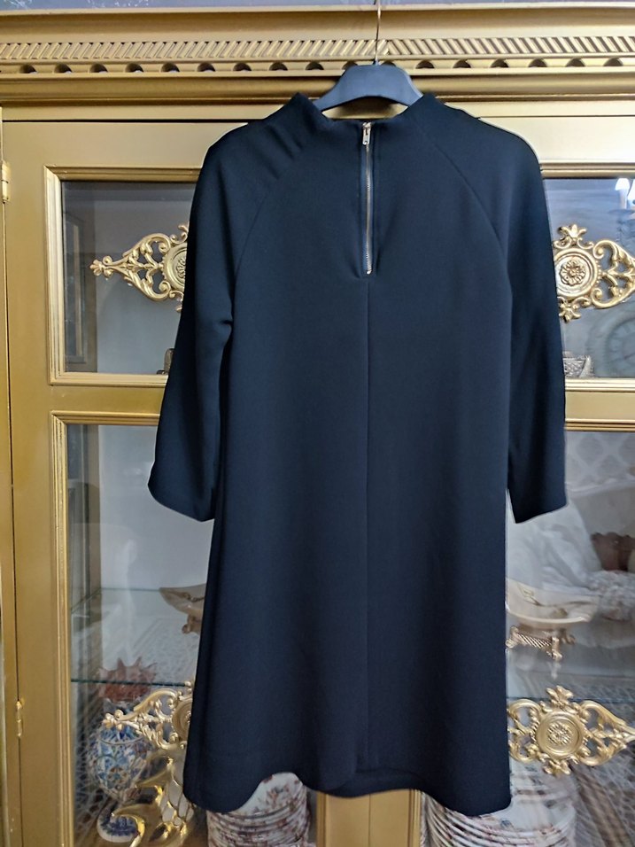 Siyah Drapeli Uzun Kollu Kadın Tunik - Görsel 5