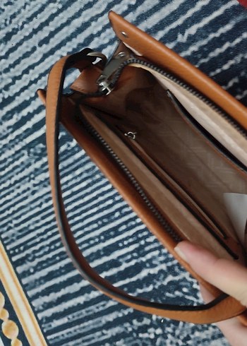 Bej Deri Kadın El Çantası - Görsel 12