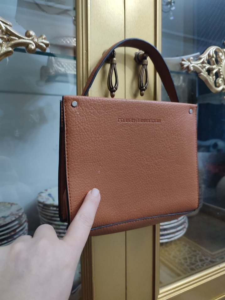 Bej Deri Kadın El Çantası - Görsel 3