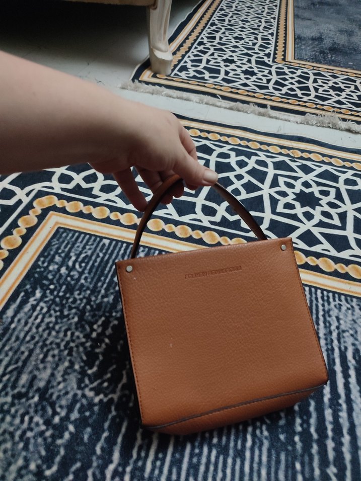 Bej Deri Kadın El Çantası - Görsel 4